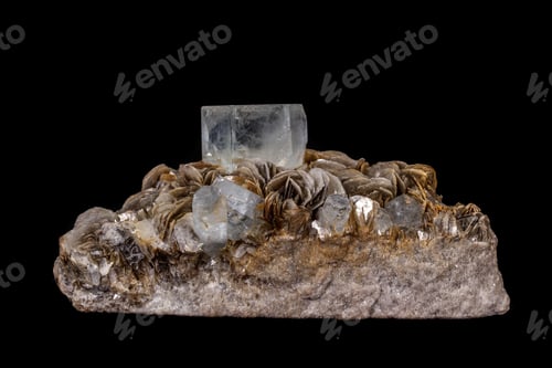 Preview: macro mineral stone Topaz on a black background