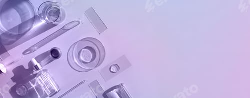 Preview: serum in petri dishes cosmetic research concept neon light