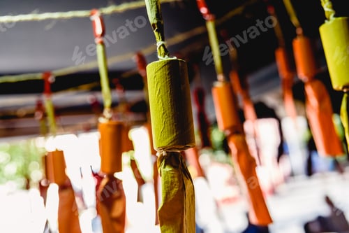 Preview: Close-up detail of the Masclets, traditional Valencian firecrackers