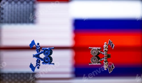 Preview: United States and Russia Political Tension Concept