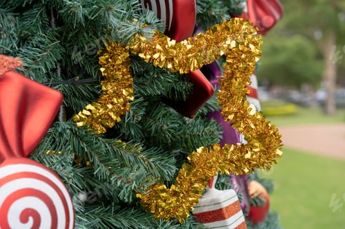 Preview: Decorated Christmas tree in local park for the holiday festive season