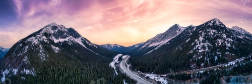 Preview: Scenic Highway passing in the Canadian Mountain Landscape