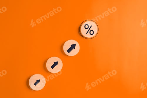 Preview: Business icons on wooden cube, New start up business project