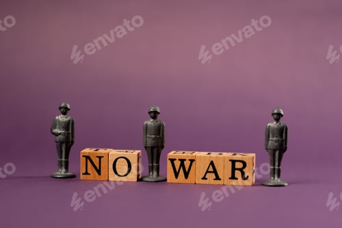 Preview: purple warm background with shadows a woman put wooden cubes with black letters and laid out the