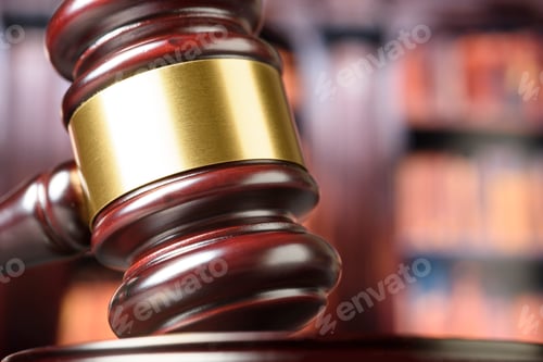 Preview: Close up of wooden judge gavel