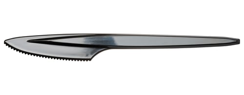 Preview: Black plastic disposable knife on isolated background