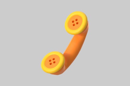 Preview: Orange retro cordless phone handset