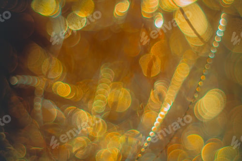Preview: Golden streamers with sparkling glitter - Christmas holidays hackground