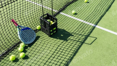 Preview: Paddle racket with a ball ready to play the fastest growing sport in recent years worldwide. Padel