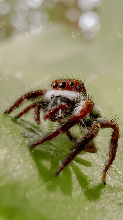 Preview: Jumping Spider Portrait Macro with Hairy Legs