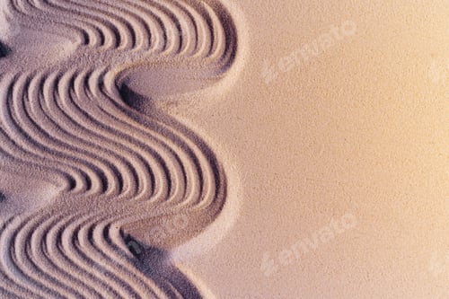 Preview: Ornaments on sand in japanese zen garden