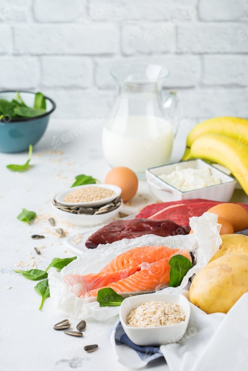 Preview: Assortment of healthy vitamin B6, pyridoxine source food