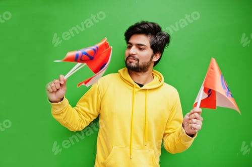 Preview: Asian man with flag