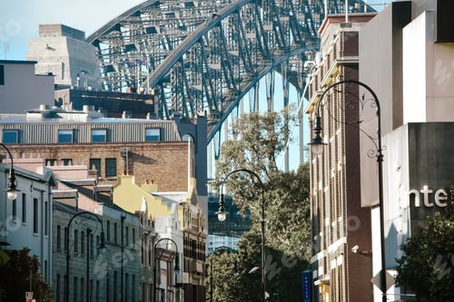 Preview: A view of the Sydney Harbor Bridge from The Rocks.
