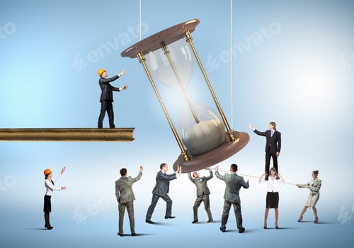 Preview: Conceptual Image Of Business People Looking At Sandglass