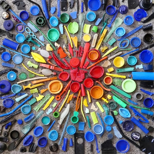 Preview: art made from plastic rubbish pollution found on the beach