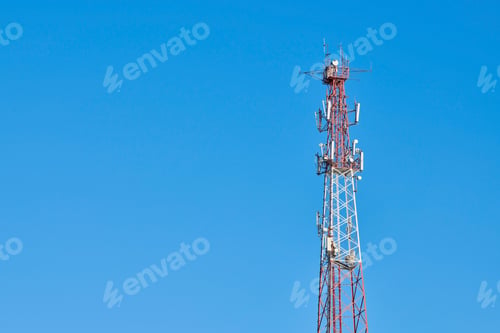 Preview: 5G TV radio tower, copy space