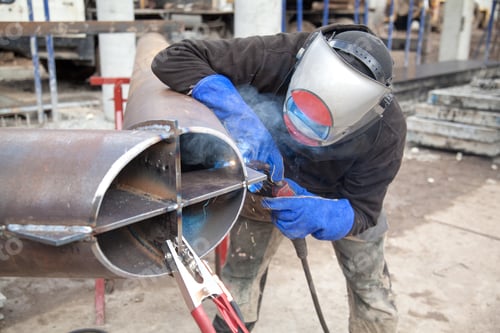 Preview: Welding process of metal products at the construction site