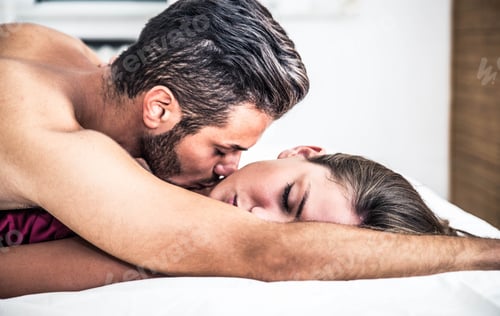 Preview: Couple kiss in bedroom