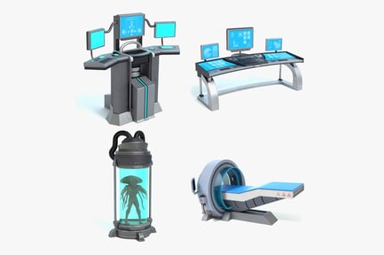 Preview: Futuristic Research Lab Equipment Collection