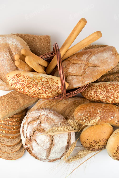 Preview: Fresh fragrant bread on the table. Food concept