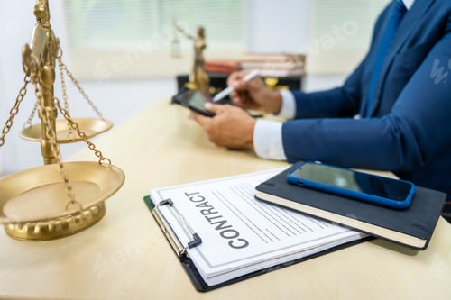 Preview: A male Asian lawyer in a formal suit contracts, agreements, legal obligations rights and liberties