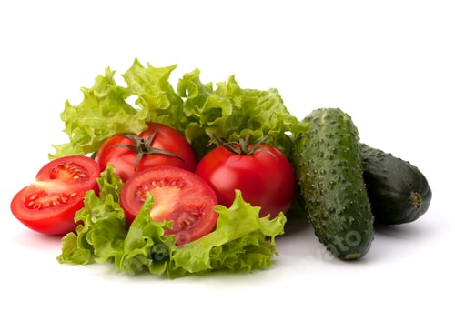 Preview: Tomato, cucumber vegetable and lettuce salad