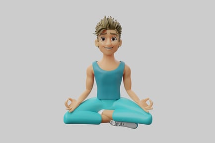 Preview: Cartoon man meditating