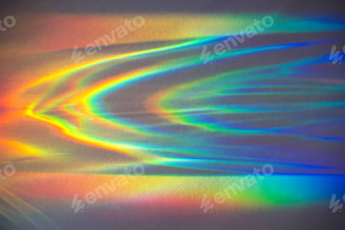 Preview: Prism Rainbow Water Reflections on Grey Background Overlay