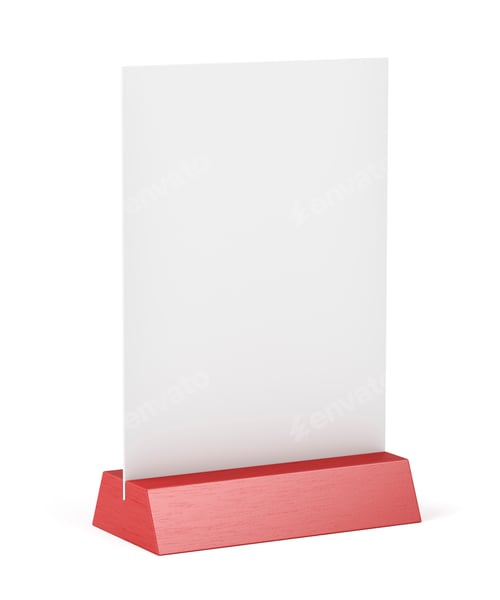 Preview: Wooden menu holder on white background