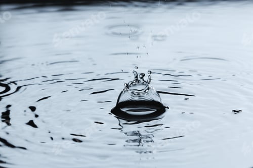 Preview: Rain drops falling down into puddle outdoors