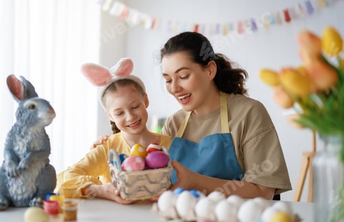 Preview: family preparing for Easter