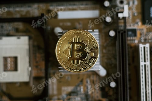 Preview: Blockchain technology, bitcoin mining concept.
