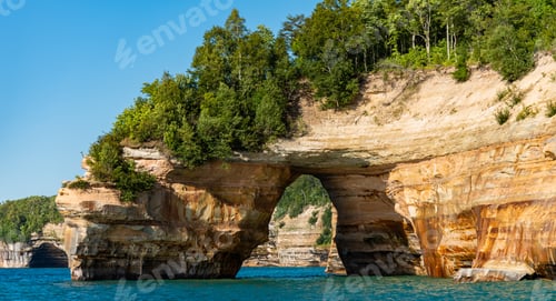 Preview: Beautiful landscape of the bay a cliff near a lake in Michigan