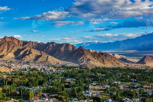 Preview: Aerial view of Leh town in Ladakh