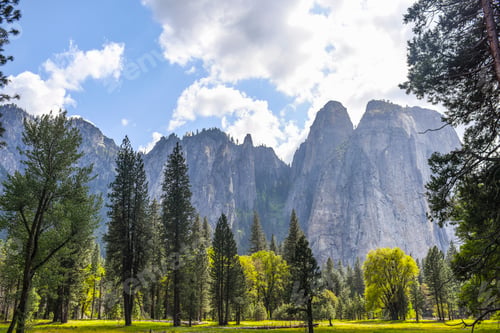 Preview: View of mountains and forest, Yosemite National Park, California, USA