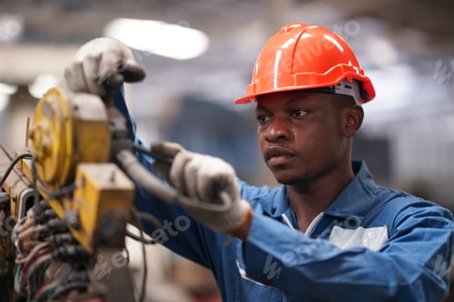 Preview: industrial factory employee working in metal manufacturing industry