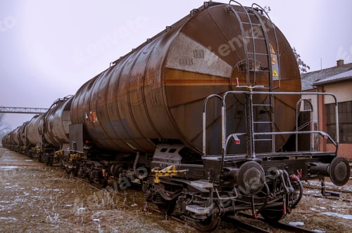 Preview: Long cargo train on the railroad