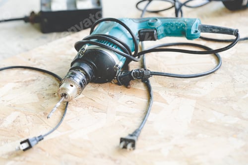 Preview: furniture woodworking workshop, carpenters industrial wooden material work table with craft tools