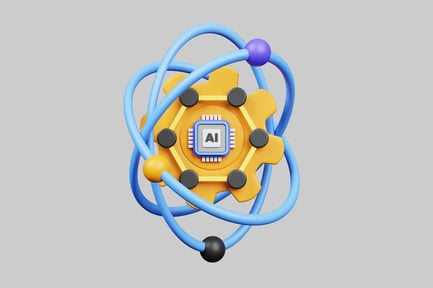 Preview: Artificial intelligence atom gear icon