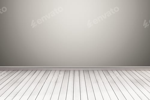 Preview: Modern Grey Wall and White Wood Floor Interior