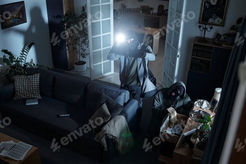Preview: Two Men Wearing Masks Stealing Valuables during Home Burglary