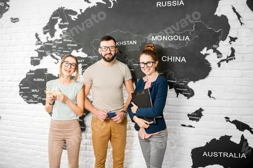 Preview: Couple with travel agent at the office
