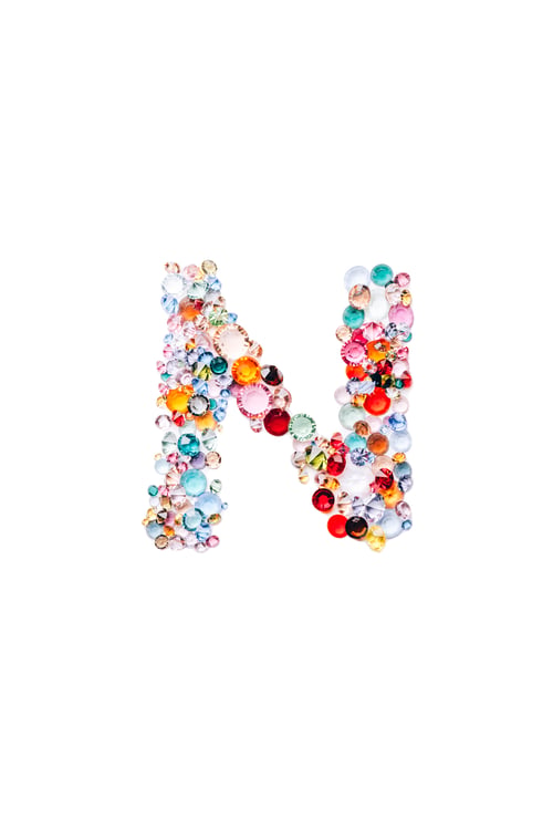 Preview: Letter N from glass bright gems