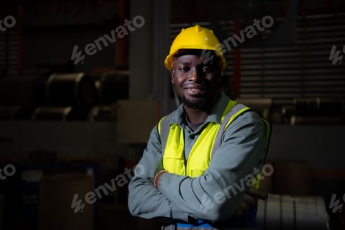 Preview: Portrait of heavy industrial workers working