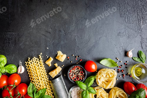 Preview: Pasta background top view