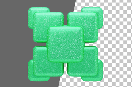 Preview: Glitter Abstract Mint Cubic Cluster 3D Icon
