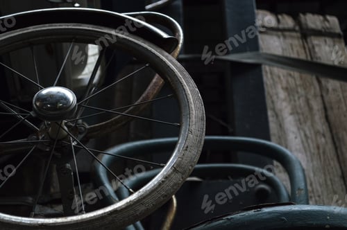 Preview: Closeup shot of an old bike wheel