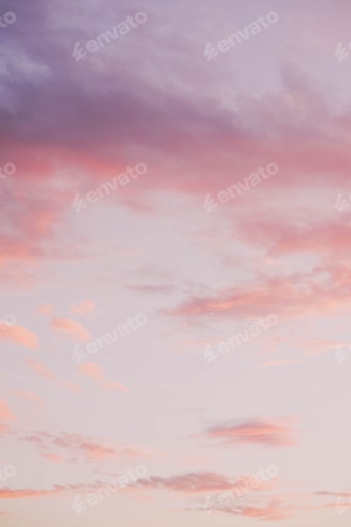 Preview: Background images of a kawaii anime style cloudy sky in pastel tones