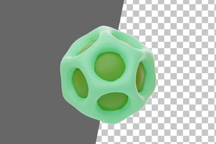 Preview: Green Soft Body Abstract Ball Shape 3D Icon